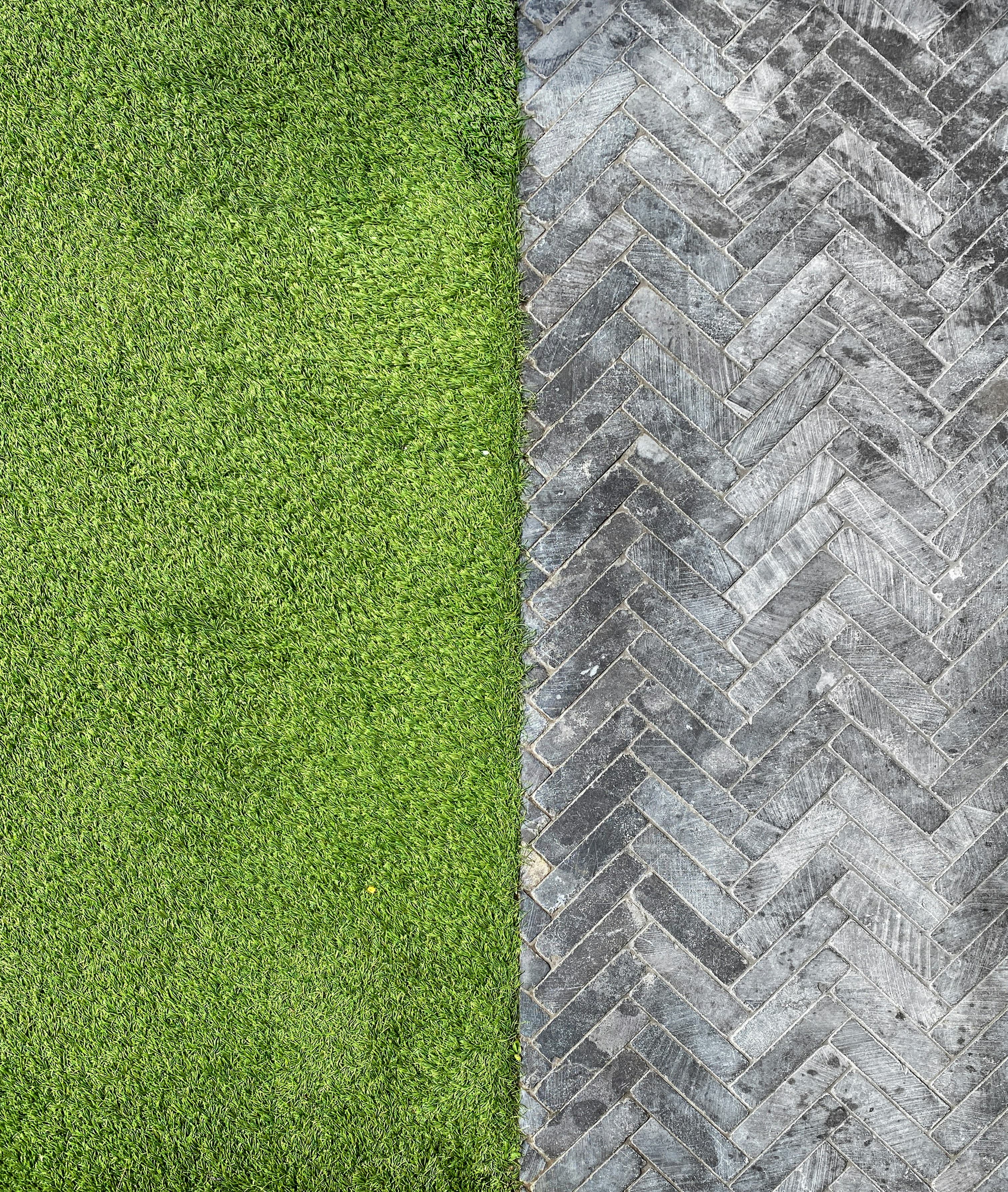 turf on one side and rubber surfacing on the other