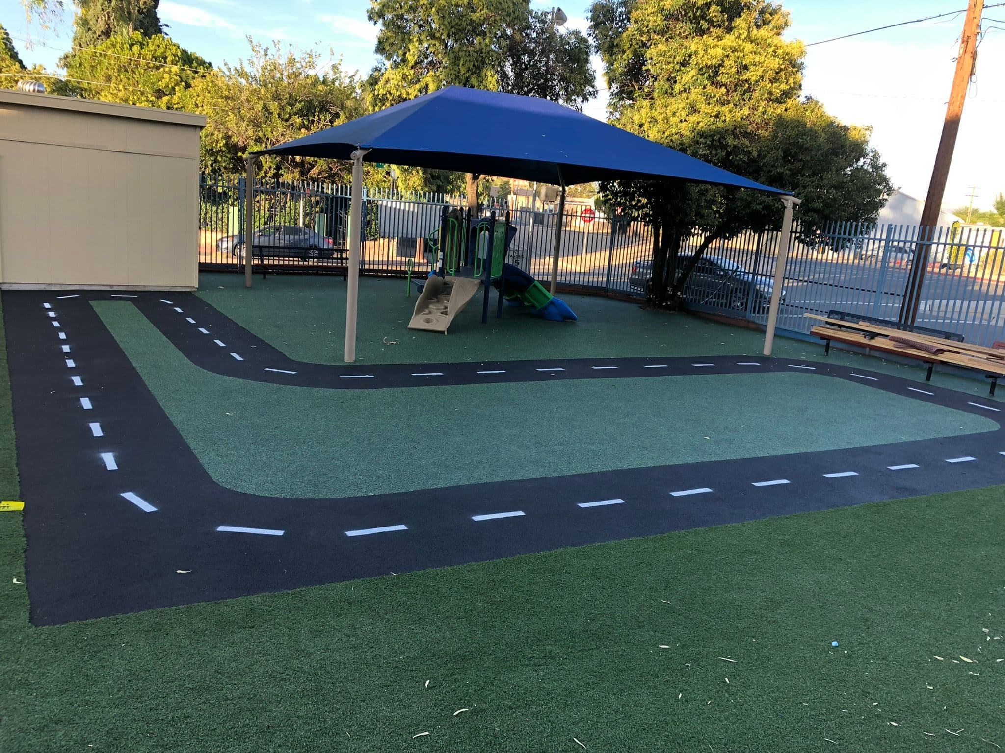 Custom Playground with road style rubber surfacing